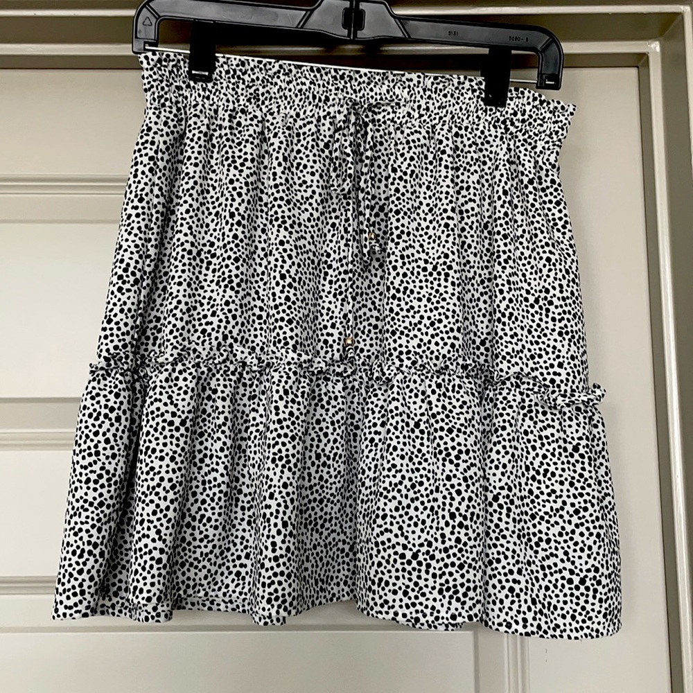 Black and White Flowy Skirt